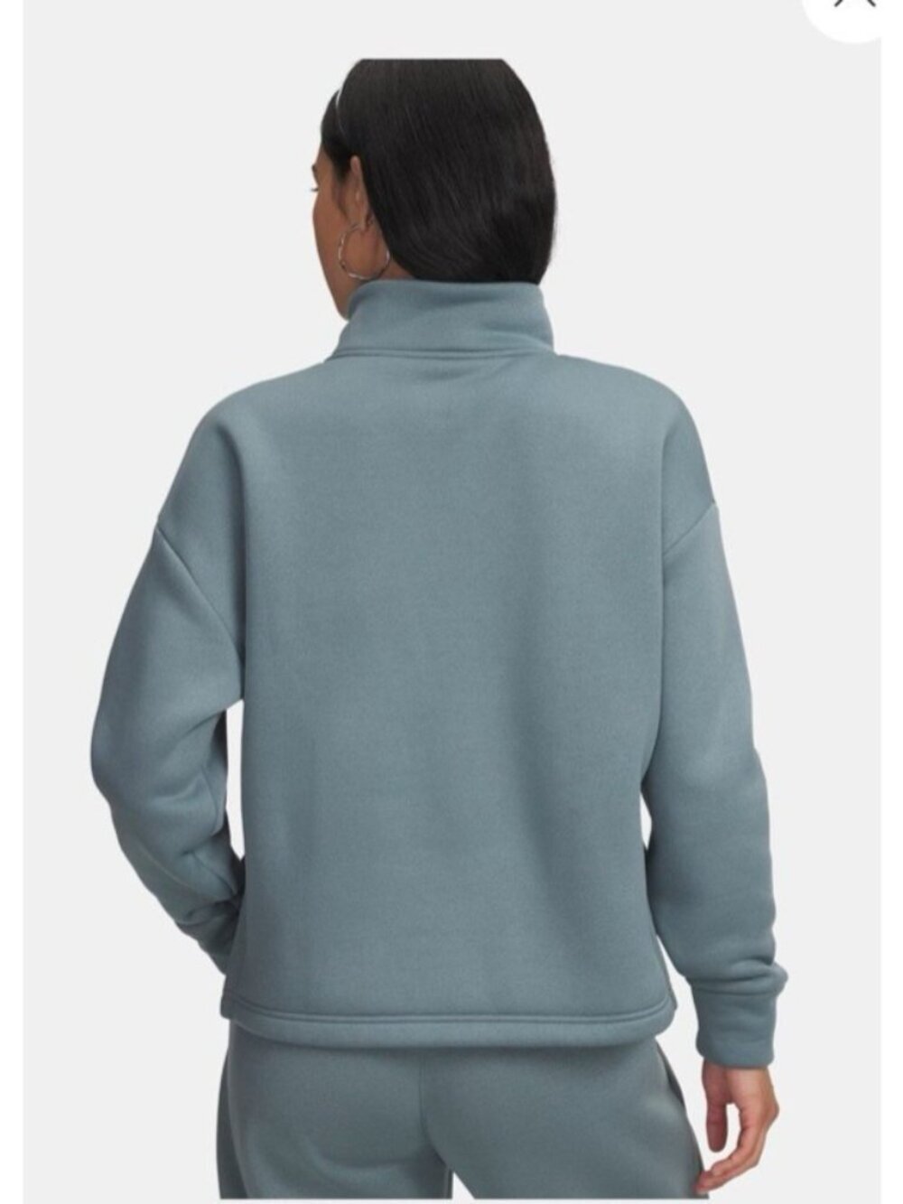 UNDER ARMOUR FLEECE HALF ZIP sweatshirt jasper blue XL loose fit athleisure - Picture 2 of 10